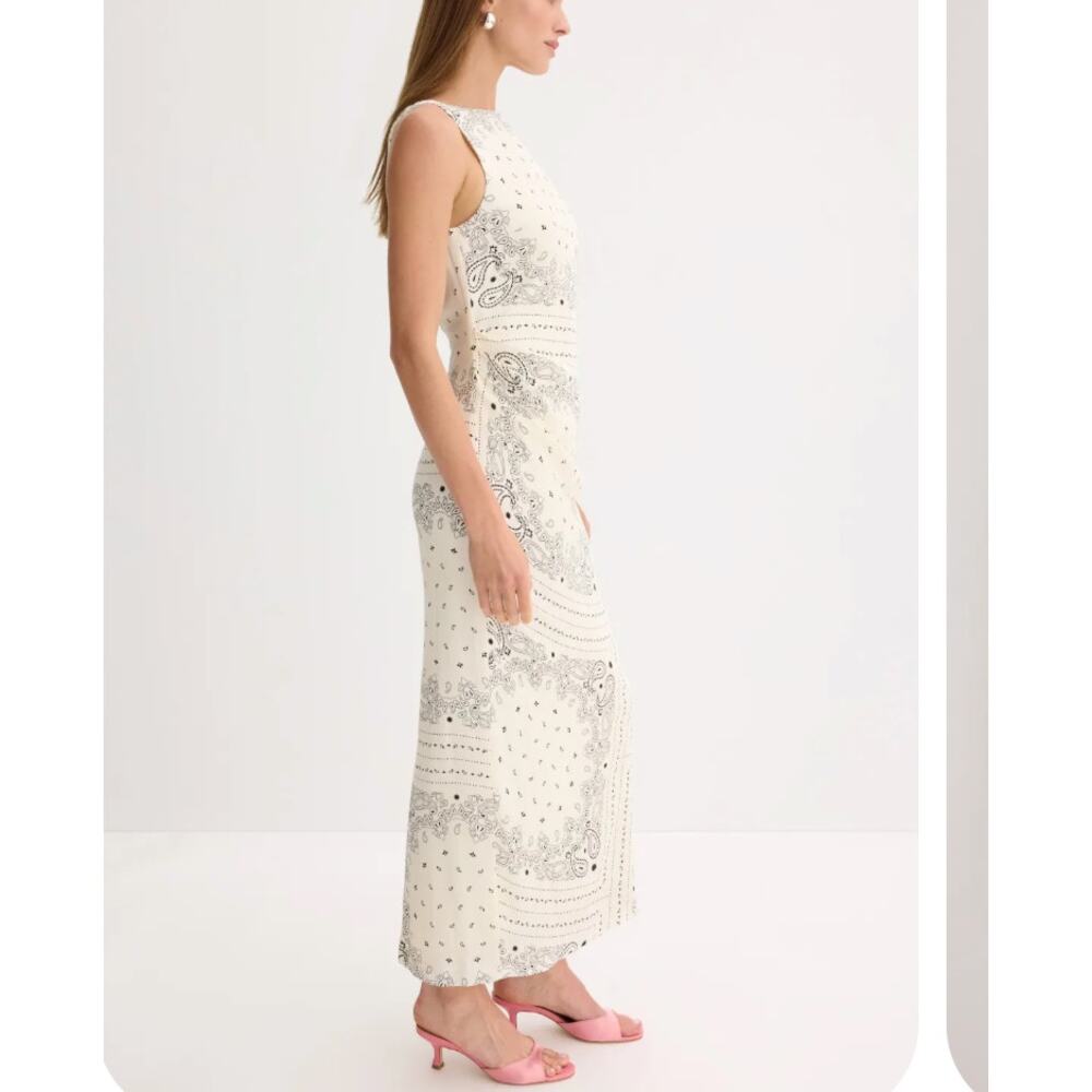Third Form White Bandana Maxi Dress SIZE 8 Ruched Sheath Gown Designer $300 - Picture 3 of 16